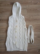 Sweter dziewczęcy długi , kamizelka z paskiem Old Navy rozm. 140/152