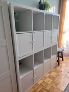 Regał IKEA KALLAX 2x4 – biały + 4 wkłady z drzwiami