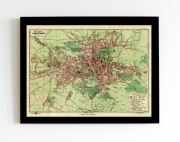 Stary plan Lwów 1925r. 70x60cm