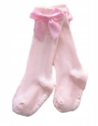 Bawełniane podkolanówki kokardka ABS 2-4l 11-16cm 