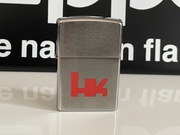 Zapalniczka Zippo 2018, Heckler Koch HK Logo, broń palna, Brushed Chrome