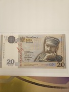 Banknot 20zł z 2018r.