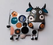 Broszka Kolorowa krowa
