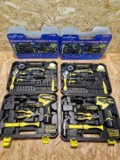 Zestaw narzędzi wkrętarka młotek szczypce 68el