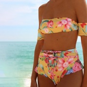 Bikini strój kąpielowy kolorowy falbanki Wysoki Stan r. L/40