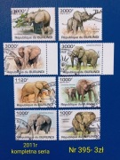 Znaczki fauna:395: słonie, zwierzęta- Burundi 2011r 
