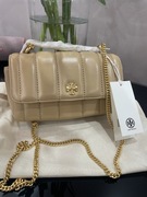 Torebka Kira Mini Flap handbag Tory Burch łańcuszek bezowa nowa z metką
