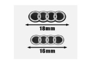 Naklejka AUDI 18mm 18x6mm Emblemat Kluczyk Pilot Logo znaczek SLINE