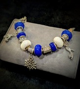 NIEBIESKA BRANSOLETKA MODUŁOWA CHARMS A'LA PANDORA 