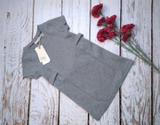 104 OVS Szara wiązana sukienka z krótkim rękawem