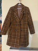 Płaszcz brązowy w kratę rozmiar M