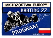 PROGRAM PRL MISTRZOSTWA EUROPY KARTING 1977 R. BYDGOSZCZ FSO 125p