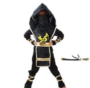 Strój kostium przebranie Ninja żółty 120-130 cm
