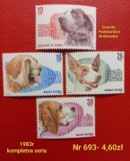Znaczki fauna:693: psy, zwierzęta- Hiszpania 1983r **