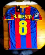 L) A. Iniesta 8 Barcelona 2010/2011 Liga Mistrzów UEFA Jersey Nowa Koszulka