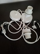 Dwie oprawy wiszące do lampy białe E27.