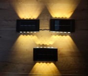 Lampy solarne LED 3 sztuki kinkiet zewnętrzny IP44 ciepłe światło 2600K