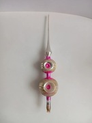 Szklany szpic/czubek na choinkę PRL