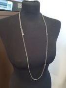 Długi naszyjnik z różnych łańcuszków Esprit sygnowany srebrny z próbą