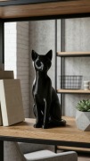 Minimalistyczna Figurka Czarnego Kota – Scandi/Loft – 17cm