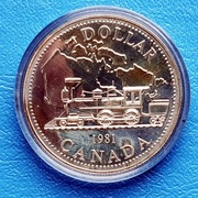 Kanada 1 dolar 1981r. 100 rocznica  Kolei transkontynentalej
