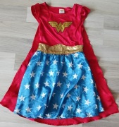 Wonder Woman Classic Girls Kostium karnawałowy strój z pelerynką 116-128cm