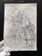 – rycerz na koniu i „drzewny duch” – sygn. H.G. Theaker