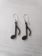 KOLCZYKI czarne BIGLE nutka nutki