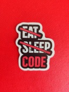 Naklejka papierowa samoprzylepna: Eat Sleep Code, 1 szt.