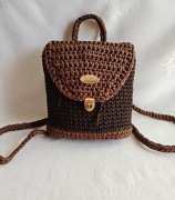 Plecak torebka stylowy ręcznie robiony handmade brązowy – unikat