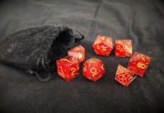 Ręcznie Robiony Zestaw Kostek RPG – "Serce Smoka" (7 sztuk)