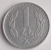 1 ZŁOTY 1985 - KROPKA POMIĘDZY POMIĘDZY ,,L . U ,,