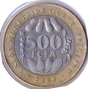 ZACHODNIA AFRYKA (BCEAO) 500 franków 2003, KM# 15, AU