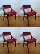4 Krzesła Skoczek z lat 60 drewno polski Design PRL Zamojskie Fabryki Mebli