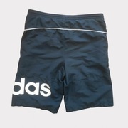 Adidas krótkie spodenki męskie granatowe z białymi napisami S
