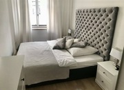 Komplet łóżko ze schowkiem + zagłówek pikowany 