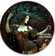 DARK BEAUTY Witraż Sen 1 Uncja Srebrna Moneta 1 $ USA 2024