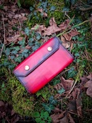 Damski portfel skórzany handmade - Czerwony