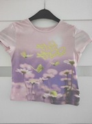 H&M fajny różowy krótki t-shirt crop top 146/152