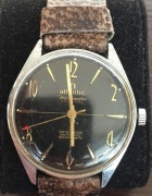 Zegarek męski Atlantic Worldmaster Oryginal z lat 70 - czarna tarcza