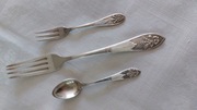 Widelec, widelczyk i łyżeczka platerowane vintage - komplet