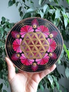 Mandala z intencją, drewno, prezent, dekor, 16cm