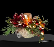 Stroik dekoracja z lampionem na stół święta