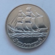 5zł 1936 ŻAGLOWIEC  stan 1 Menniczy