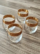 Kieliszki Bohemia, Czechy, kryształ, 24 karatowe złoto do whisky i wódki 