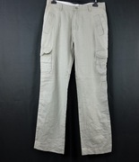 Spodnie Jasper Conran 34L beżowe cargo, len bawełna, nowe