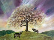 "Wilki. Wilcza Baśń" Na PREZENT! Piękny obraz olejny na płótnie. 46x61 cm