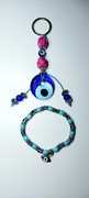Nowy turecki zestaw bransoletka plus brelok breloczek ozdobny Oko Proroka