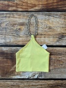 Miss Selfridge damski top halter neck z łańcuszkiem żółty rozmiar EUR 34