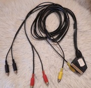 Kabel, przewód EURO 21 pin SCART - 6 x RCA CINCH - 1,4 m dł.